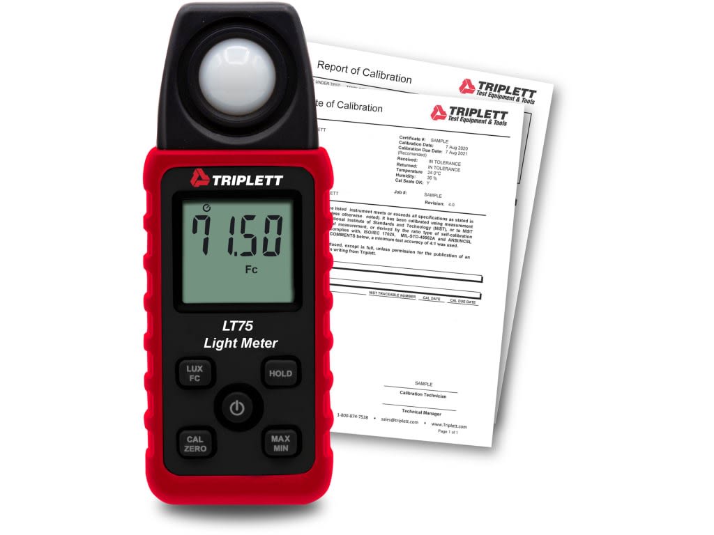 Triplett LT75-NIST digital light meter with NIST certificate